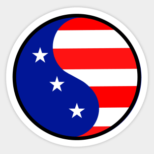 USA Yin Yang For The Fourth Of July - Yin And Yang Art Sticker